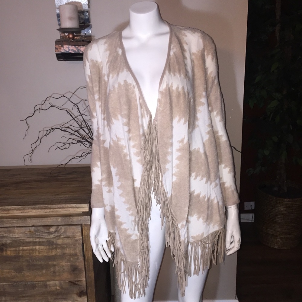 INC International Concepts Fringe Cardigan Sweater